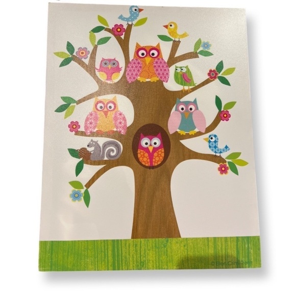 OWL picture kids baby bedroom decorations pink and blue owls and squirrel tree - Picture 1 of 10